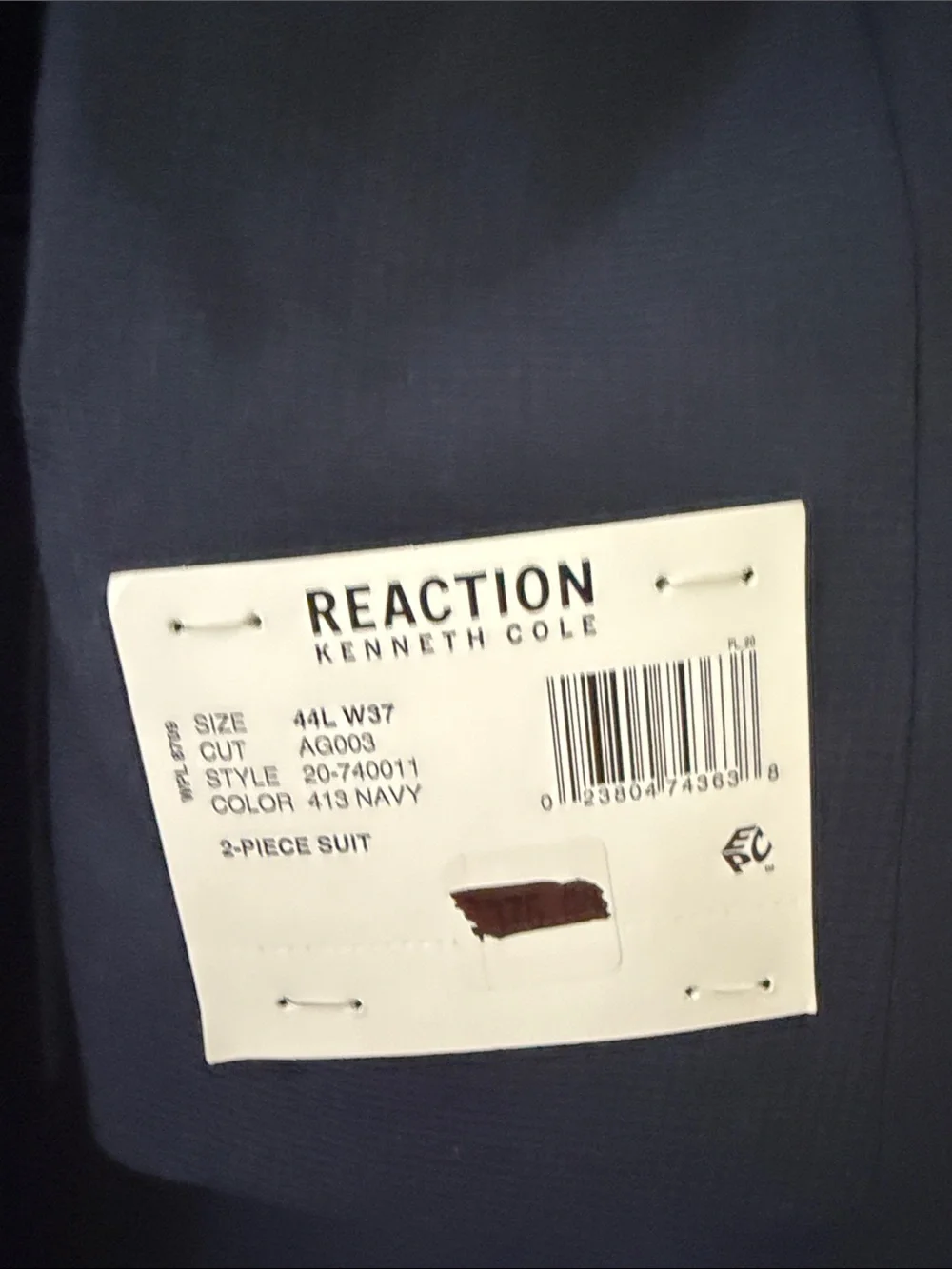 Kenneth Cole Reaction Men's Navy Two-Button Suit
